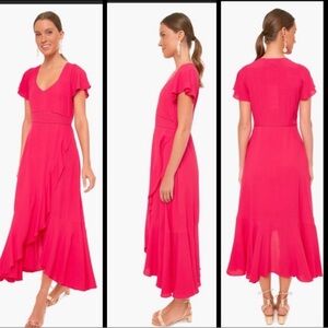 Tuckernuck Francesca Hot Pink Wrap Dress NWOT